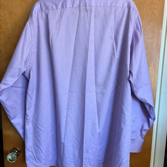 Lavender/Light Purple Lux Sateeen Collared Shirt // VanHeusen Men's Size XL - Picture 5 of 6